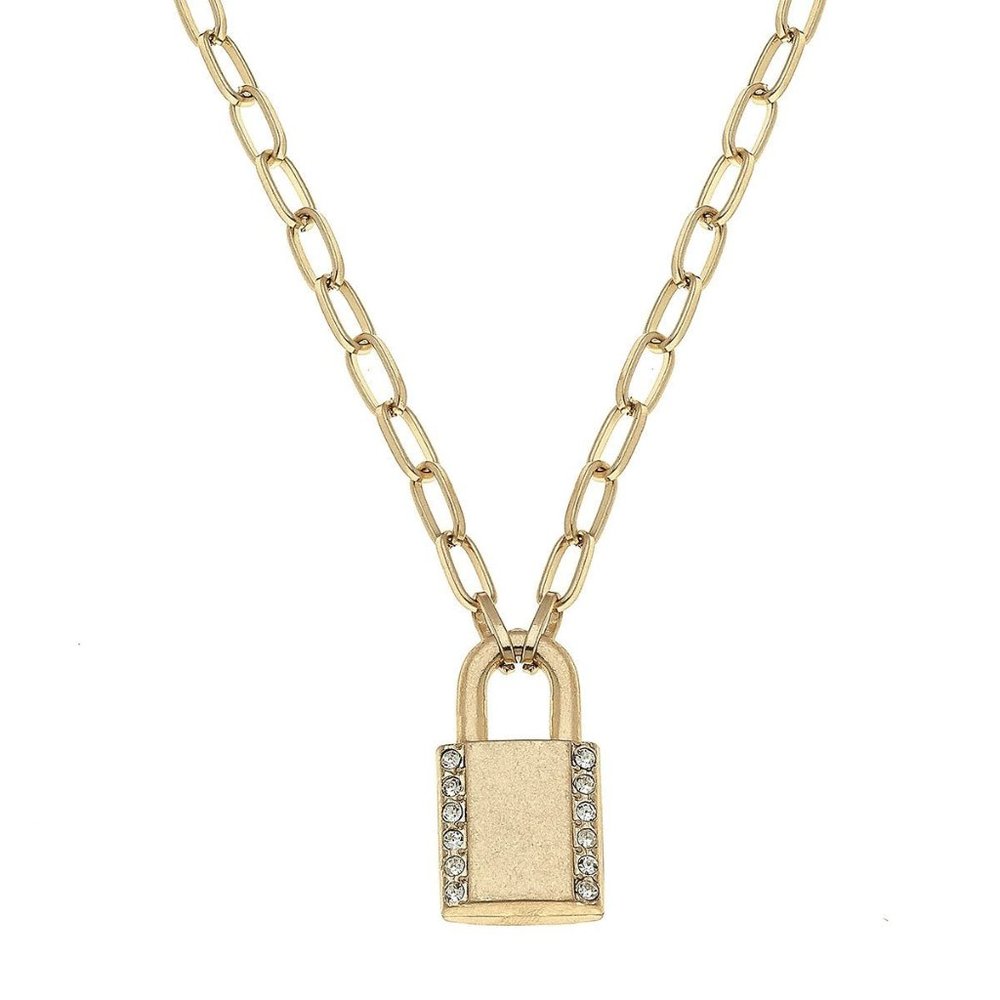 Eliana Padlock Paperclip Chain Necklace